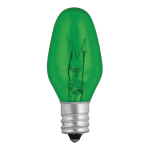 Foco Incandescente 125VAC 7.5W, Color Verde