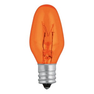Foco Incandescente 125VAC 7.5W, Color Naranja