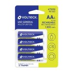 Pilas Recargables AA, 1.2V, 1300 mAh, 4 piezas Volteck