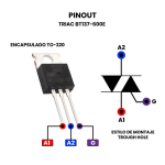 Triac BT137 600V 8A TO-220 - Image 2