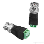 Conector BNC Macho con Salida +/- de 2 Terminales para Cámara