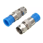 Conector de Compresión RG6 para Cable Coaxial, Azul/Plateado