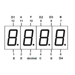 Mini Display de 4 Dígitos Rojo Cátodo - Image 2