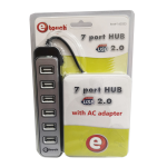 HUB USB 2.0 7 Puertos Tipo Barra + Adaptador AC