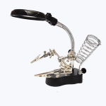 Tercera Mano con Lupa + Soporte para Cautín y Leds, TE-801