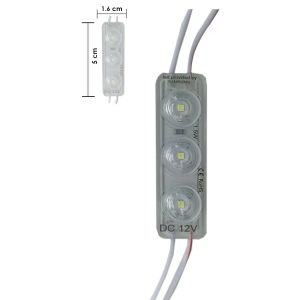 Módulo de 3 Led 2835, 1.5W 12VDC, Color Blanco