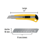 Navaja Cuerpo Plástico de 18mm con Interior Metálico, Pretul - Image 2