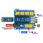 Shield de Expansión Compatible con Arduino Nano I/O, PCB Rojo - Image 2