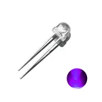 Led de Sombrero Ultravioleta 5mm, 3V-3.2V 20mA