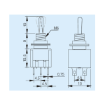 Switch Palanca DPDT 6A 125VAC, ON-OFF-ON - Image 3