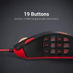 Mouse Gamer Programable Alámbrico, 12400 DPI, Retroiluminado, con Botones Incorporados, Redragon M901-2 - Image 3