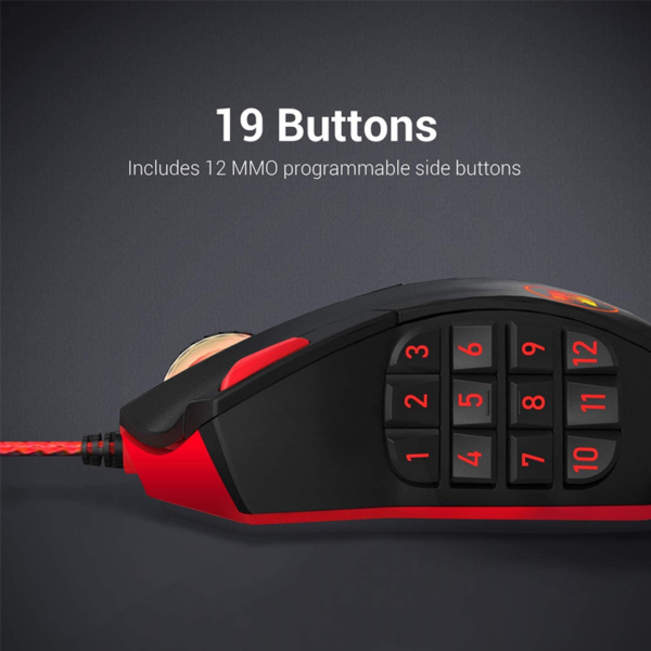 Mouse Con Botones Programables Mouse Gamer Programable Alámbrico, 12400 DPI, Retroiluminado, con ...