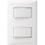 Placa con Doble Interruptor 15A 125V Color Blanco Plata Eagle