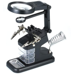 Tercera Mano con Lupa Profesional Multifuncional con Luz Led TE-803, Color Negro