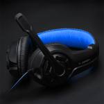 Audífonos Alámbricos Gamer con Micrófono, Plug 3.5mm, para Ordenador Portátil y PC de Escritorio Negro/Azul - Image 2