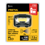 Linterna Led para Cabeza, 100 Lúmenes, de 3 pilas AAA, Pretul - Image 2