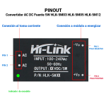 Convertidor AC/DC, 100-240VAC a 5VDC, 5W HLK-5M05 - Image 3