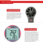 Anemómetro Digital, Medidor de Velocidad y Temperatura del Viento, UNI-T UT363S - Image 4