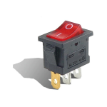 Switch Rojo 2 Posiciones con Luz, 3 Pines, 250V 6A-125V 10A