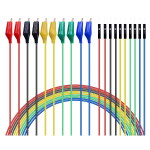 Juego de 10 Cables Puente Macho a Pinza Tipo Lagarto