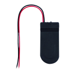 Porta Batería para 2 Pilas CR2032 con Switch y Cable de 15 cm, Color Negro
