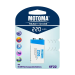 Pila Recargable 9V, 220 mAh, Motoma