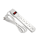 Regleta de 6 Contactos Color Beige, Cable de 1 metro