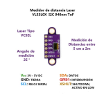 Sensor Medidor de Distancia Laser I2C 940nm ToF, VL53L0X - Image 4