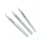 Kit de 3 Pinzas Antiestáticas de Acero Inoxidable, AAA-12S, AAA-14S y AAA-15S, KS-50916