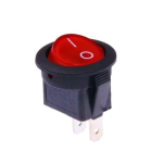 Mini Switch Rocker On-Off Redondo Rojo/Negro, 125VAC 6A – 250VAC 3A
