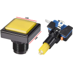Pulsador Arcade Cuadrado con Switch para Máquina de Videojuegos 34 mm, Color Amarillo - Image 2
