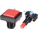 Pulsador Arcade Cuadrado con Switch para Máquina de Videojuegos 34 mm, Color Rojo - Image 2