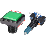 Pulsador Arcade Cuadrado con Switch para Máquina de Videojuegos 34 mm, Color Verde - Image 2
