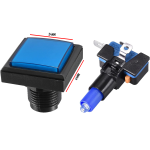 Pulsador Arcade Cuadrado con Switch para Máquina de Videojuegos 34 mm, Color Azul - Image 2