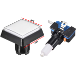 Pulsador Arcade Cuadrado con Switch para Máquina de Videojuegos 34 mm, Color Blanco - Image 2