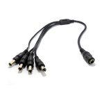 Divisor para Fuente de Alimentación de 1 Plug Hembra a 4 Plugs Macho para Cámaras de Seguridad CCTV