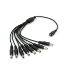 Divisor para Fuente de Alimentación de 1 Plug Hembra a 8 Plugs Macho para Cámaras de Seguridad CCTV