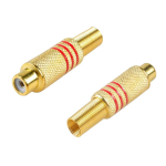Plug RCA Hembra Metálico Dorado Rojo - Image 2