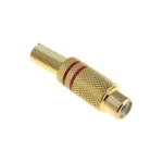 Plug RCA Hembra Metálico Dorado Rojo
