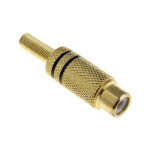 Plug RCA Hembra Metálico Dorado Negro
