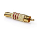 Plug RCA Macho Metálico, Dorado Rojo