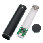 Carcasa Cilíndrica para Power Bank 5V, Color Negro (No Incluye Baterías)