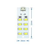 Panel de 8 Luces LED Blanco Frío 5730, 5VDC 430mAh~470mAh, Micro USB - Image 2
