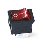 Switch de Balancín de 4 Pines con Luz, ON-OFF, 125VAC 10A – 250VAC 6A, Color Rojo