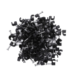 Bolsa de 100 Grapas Curvas para Cable, 8mm, Color Negro, CC-8BLK