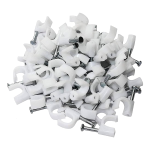 Bolsa de 100 Grapas Curvas para Cable, 5mm, Color Blanco, SW-CC05