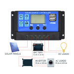Controlador de Energía Solar PWM y Pantalla LCD con Doble Salida USB 5V, 12V/24V, 30A - Image 3