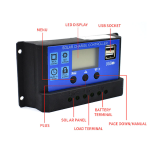 Controlador de Energía Solar PWM y Pantalla LCD con Doble Salida USB 5V, 12V/24V, 30A - Image 2