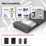 Enclosure HDD Sata de Plástico para Disco Duro 2.5″ Y 3.5” USB 3.0 Tipo C, Soporta 4 TB - Image 3