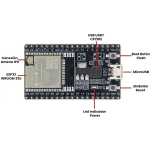 Placa de Desarrollo ESP32 WROOM 32U, WiFi + Bluetooth de 38 Pines, CP2102, Micro USB, Sin Cable - Image 4